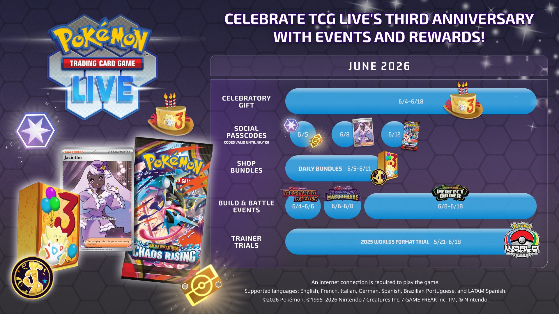 Pokémon TCG Live Third Anniversary Celebration: June 2026 Events, Rewards and Roadmap