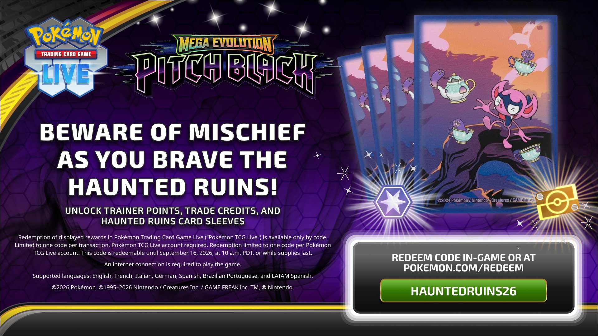 Pokémon TCG Live: Free Haunted Ruins Code Rewards Now Available