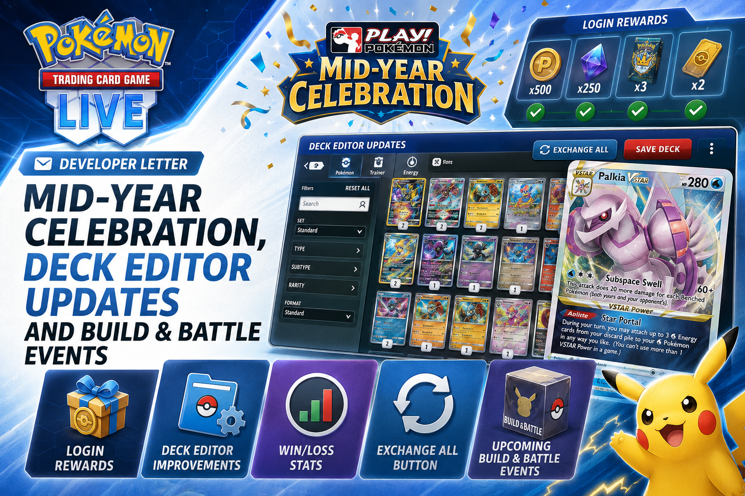 Pokémon TCG Live Developer Letter: Mid-Year Celebration, Deck Editor Updates and Build & Battle Events
