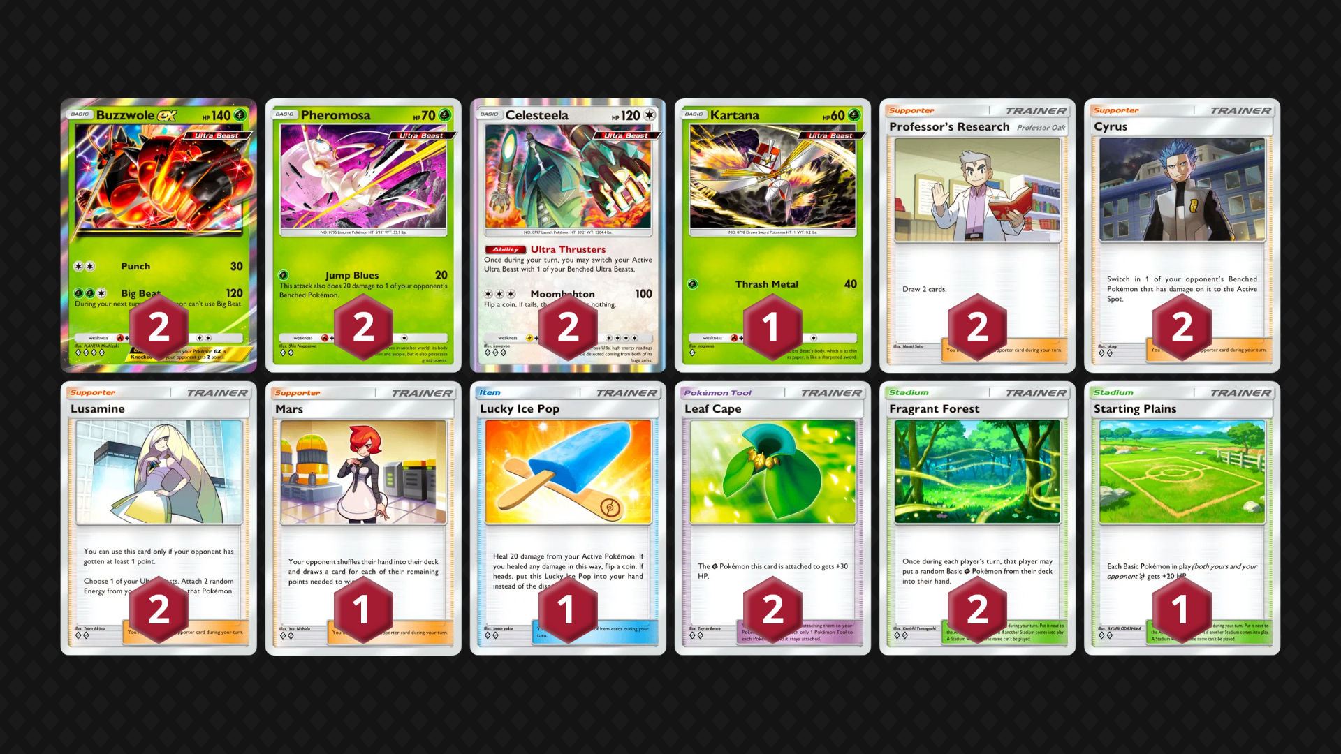 Buzzwole EX & Celesteela full decklist