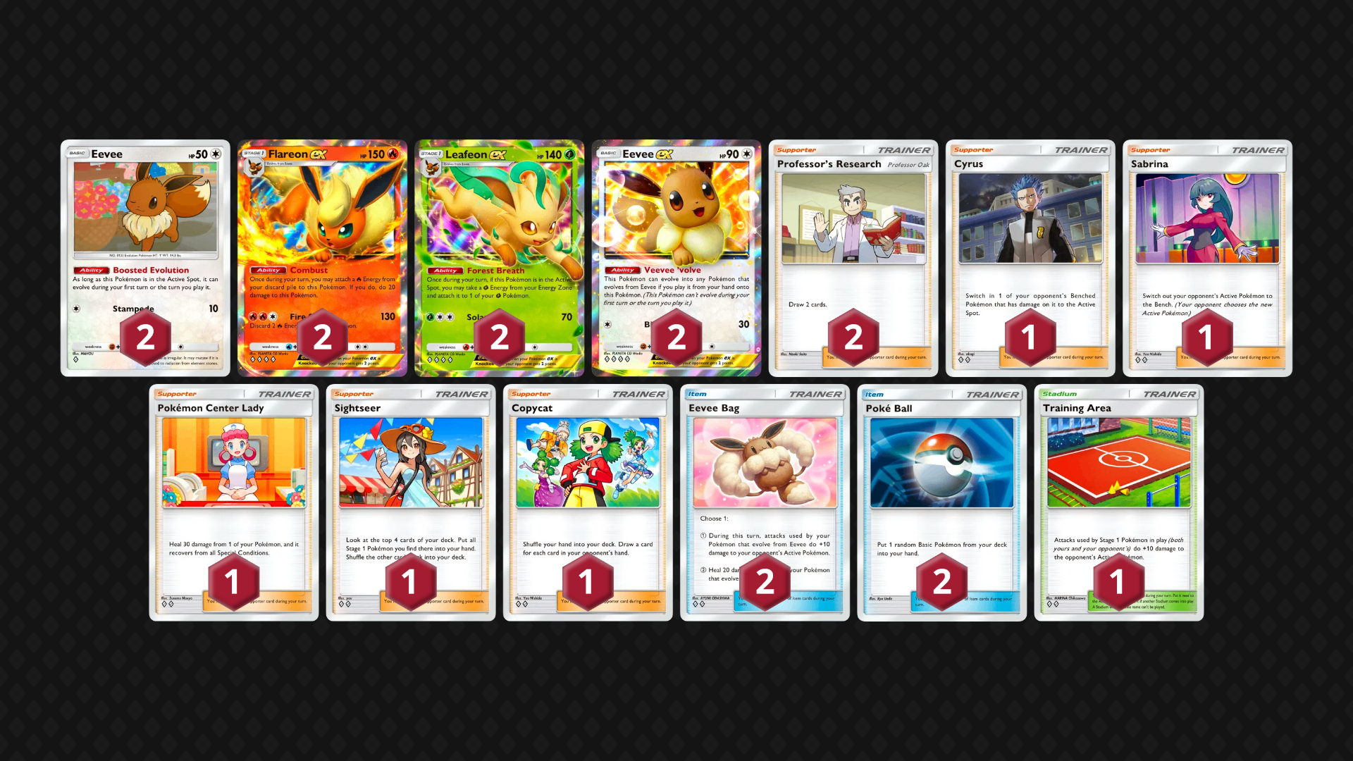 Flareon EX & Leafeon EX full decklist