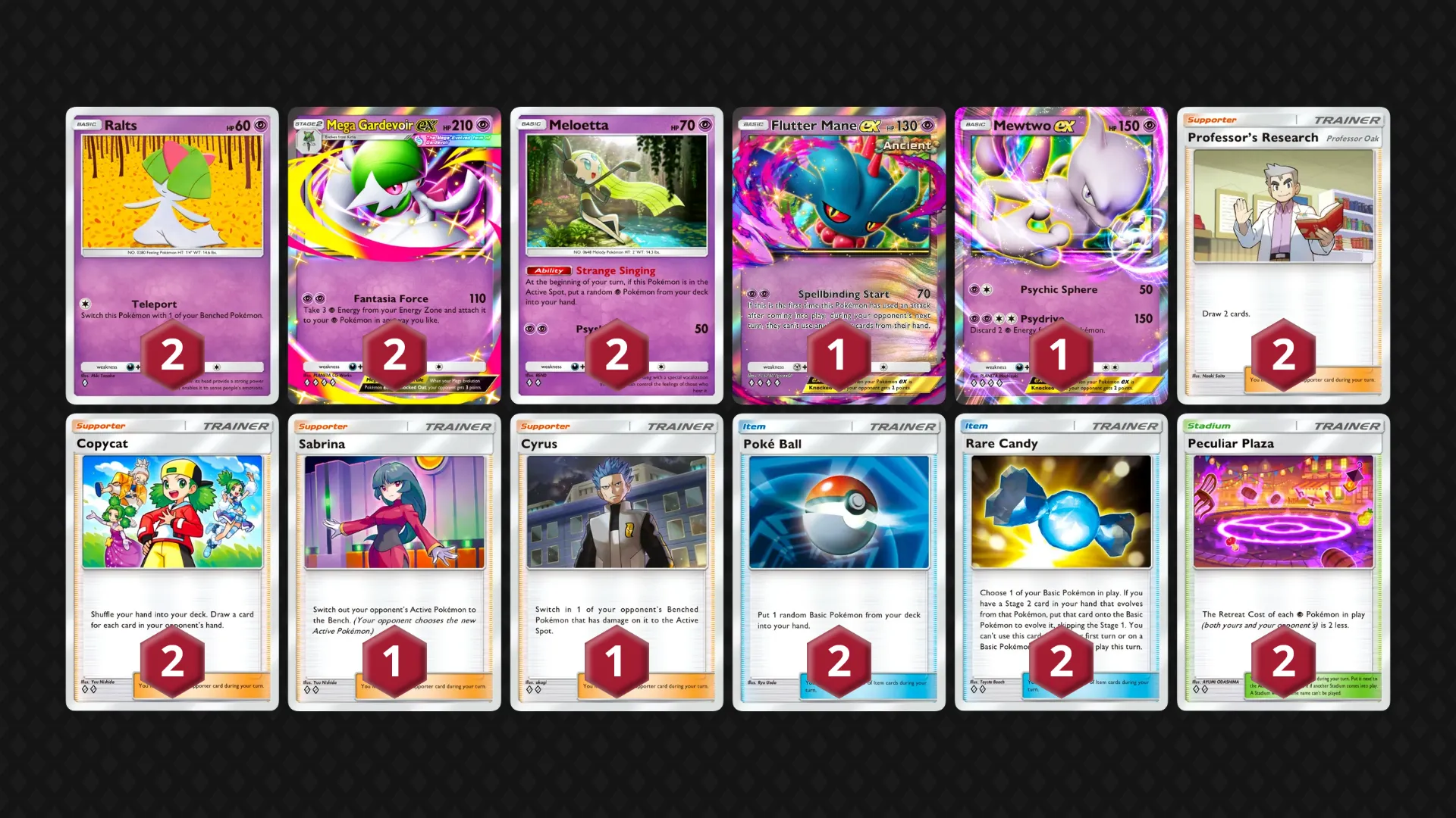 Mega Gardevoir ex Mewtwo ex full decklist