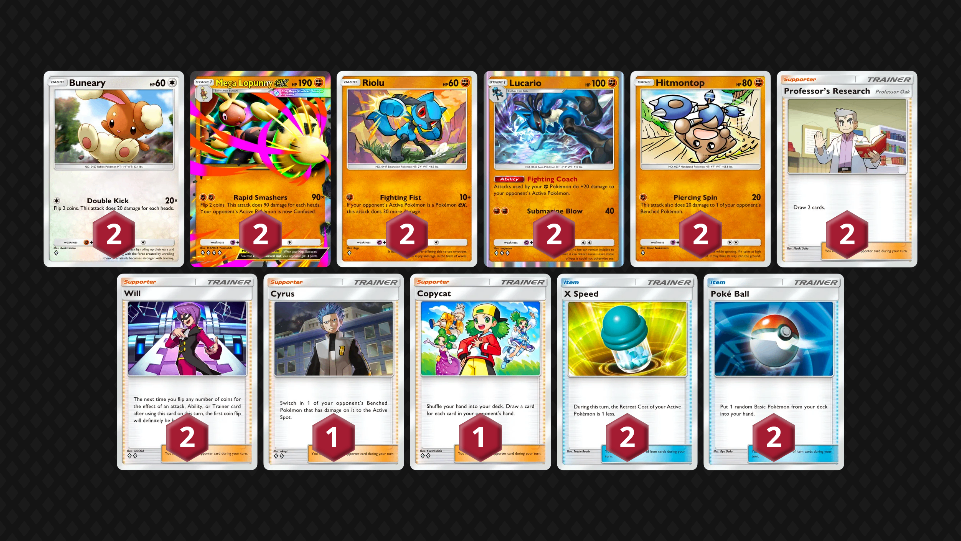 Mega Lopunny EX & Lucario full decklist
