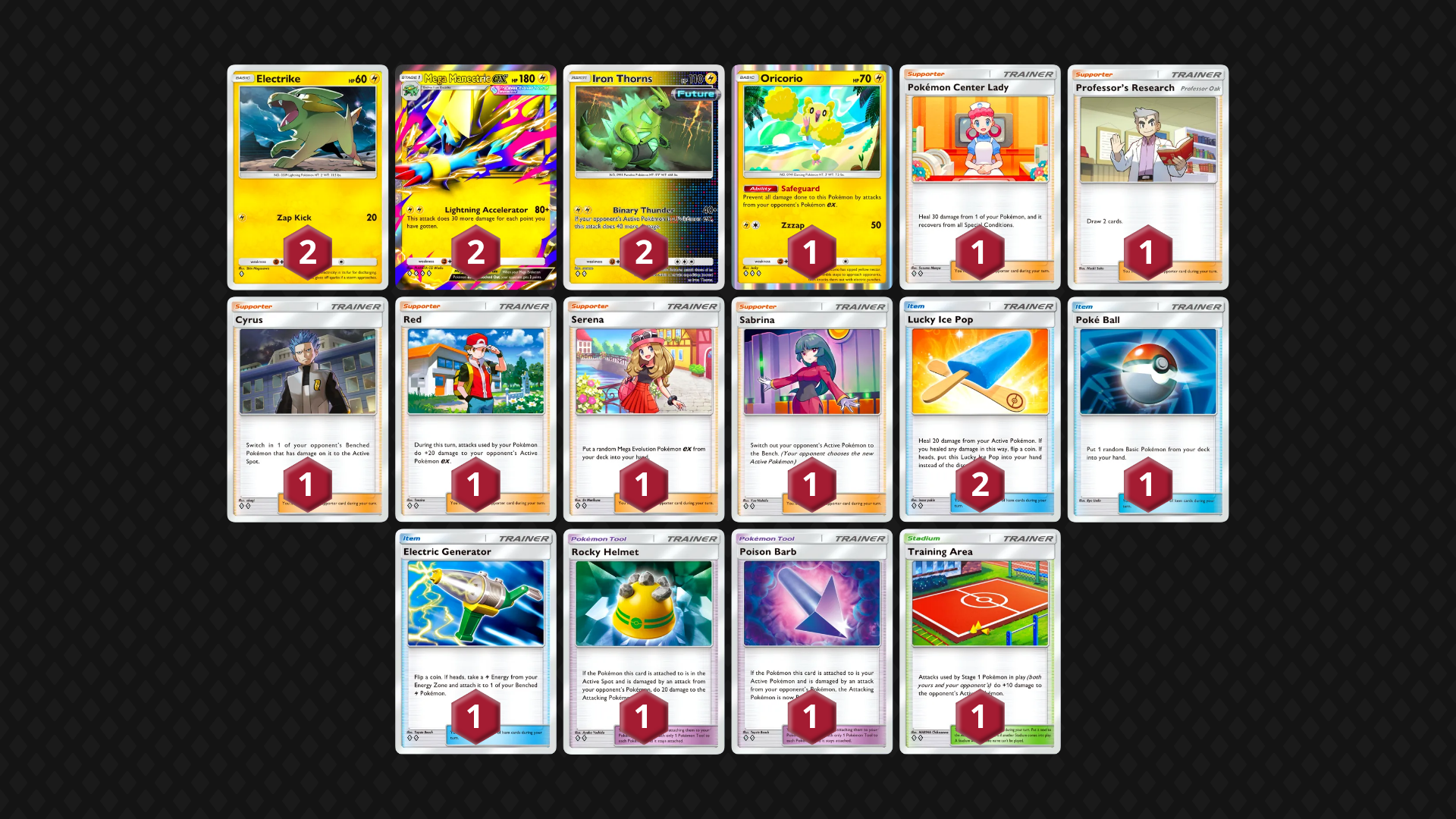 Mega Manectric EX & Iron Thorns full decklist