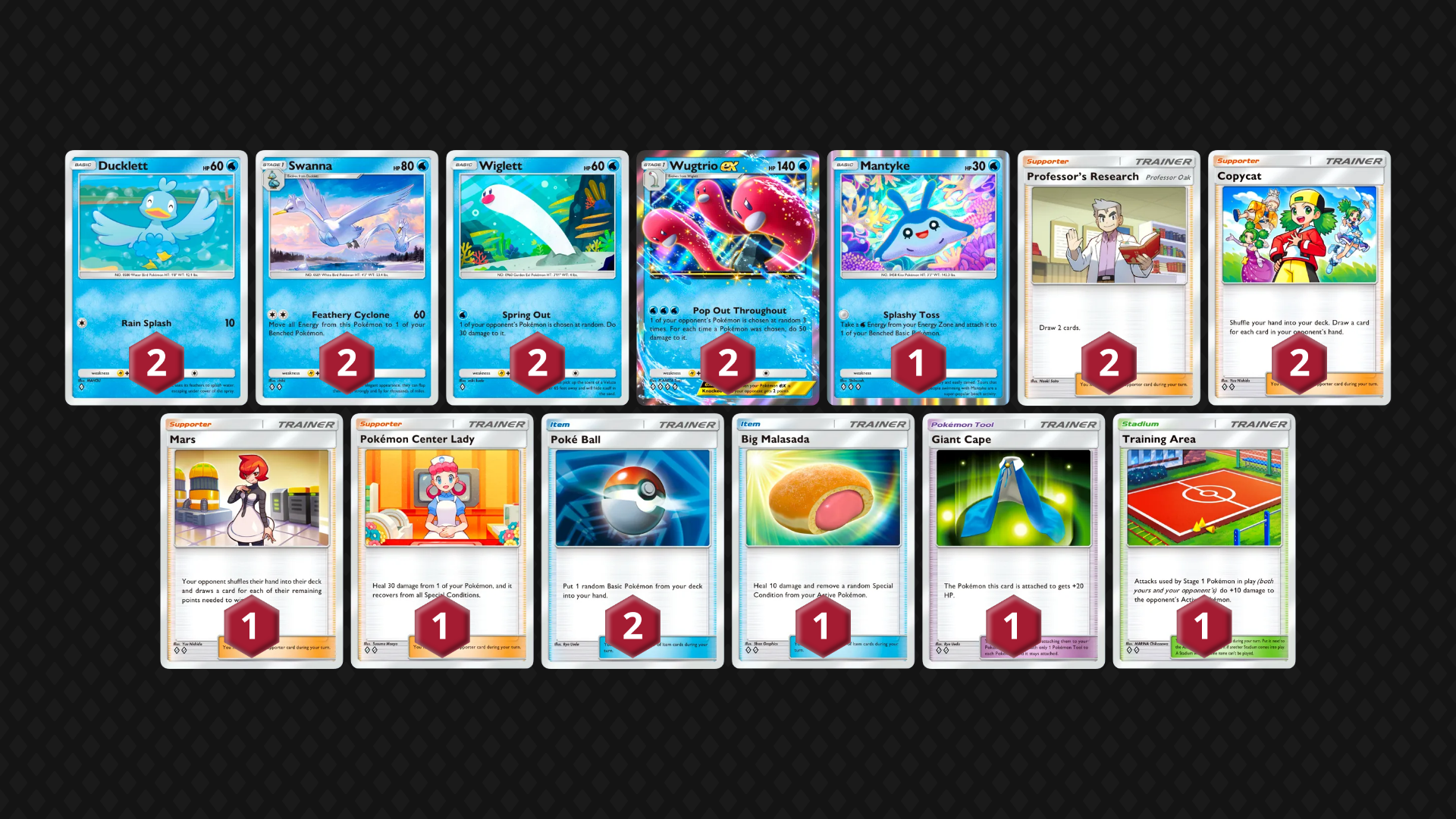 Wugtrio EX & Swanna full decklist