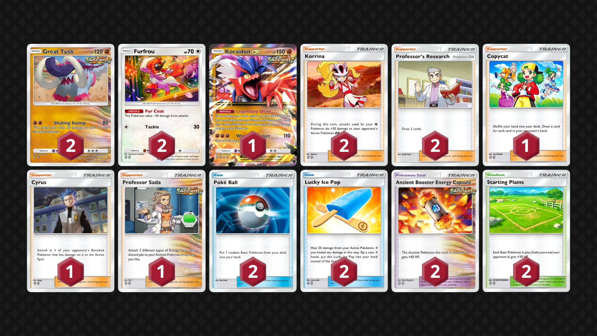 Koraidon EX & Great Tusk full decklist
