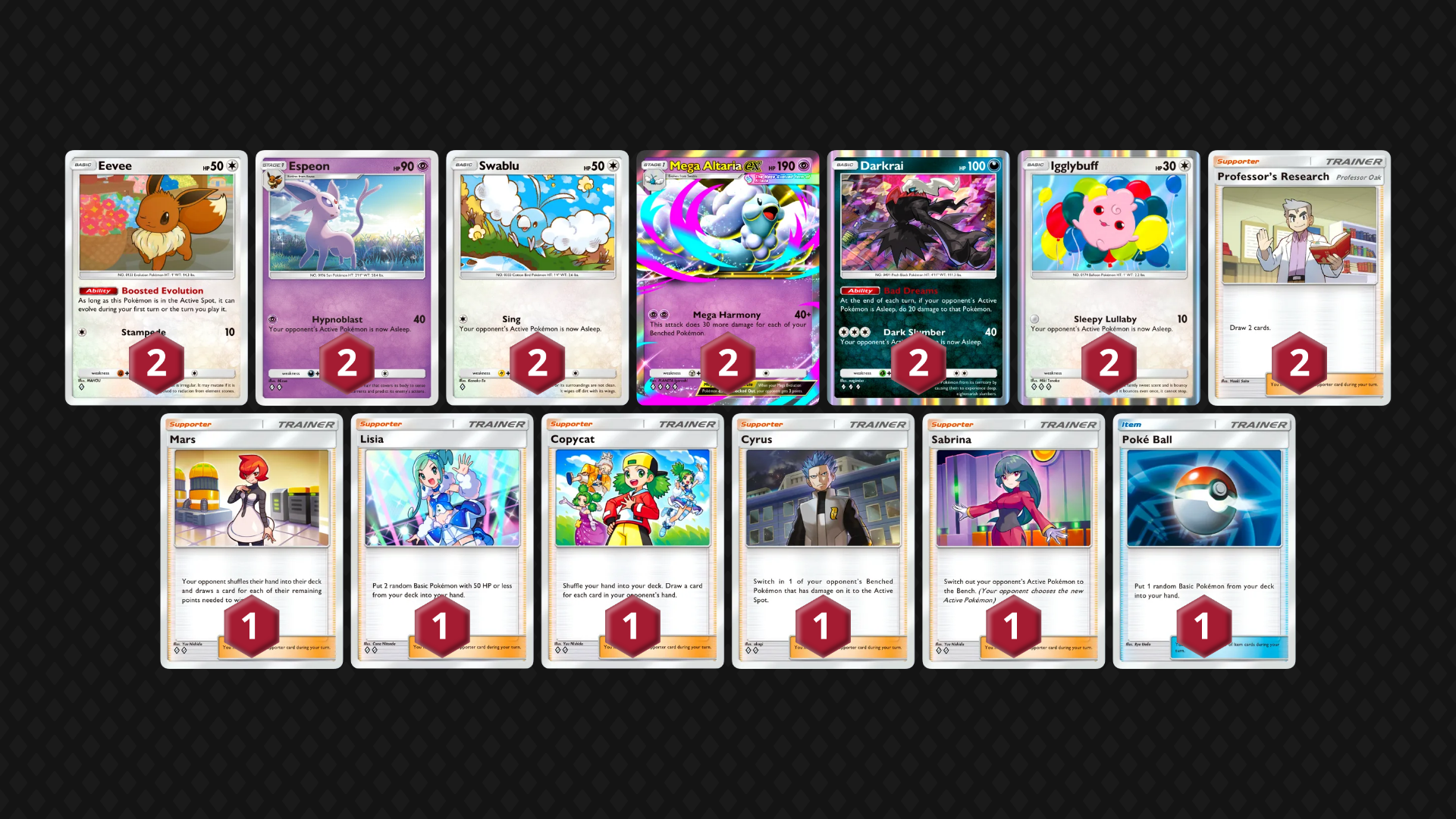 Mega Altaria EX Darkrai full decklist