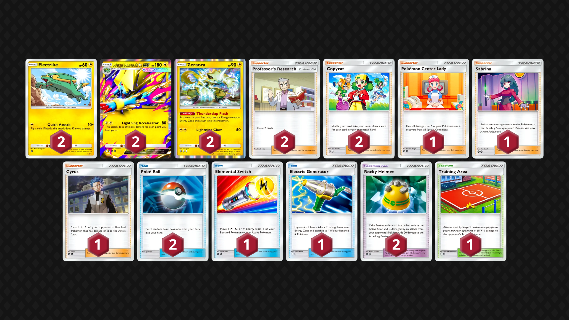 Mega Manectric EX Zeraora full decklist